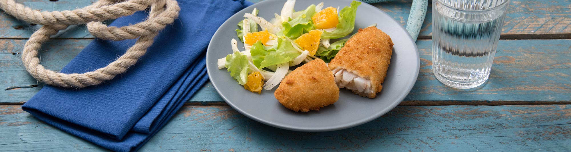 Croccole di merluzzo con insalata di finocchio e arancia - Ricette Findus