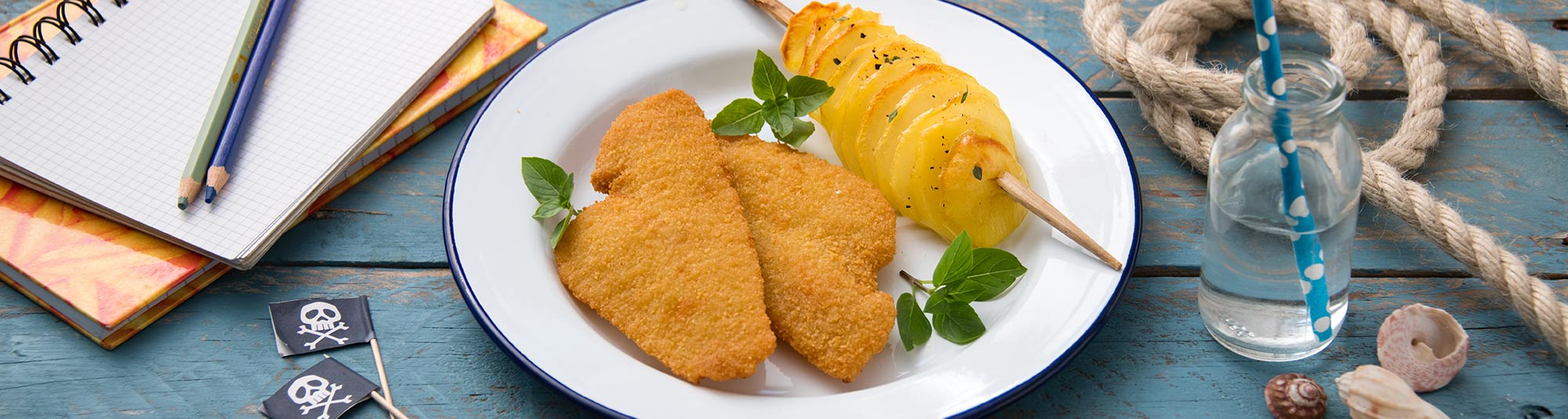 Platessa impanata con spiedini di patate - Ricetta Findus