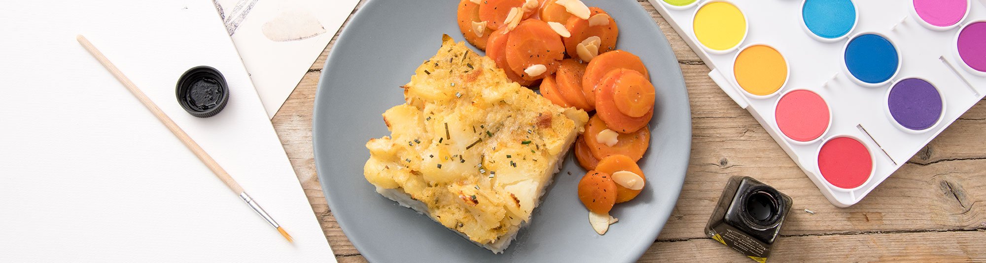 Merluzzo Gratinato con patate e rosmarino con carote al miele - Ricette Findus