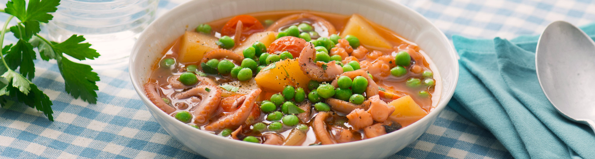 Ricetta Zuppa di Moscardini con Pisellini - Ricette Findus							