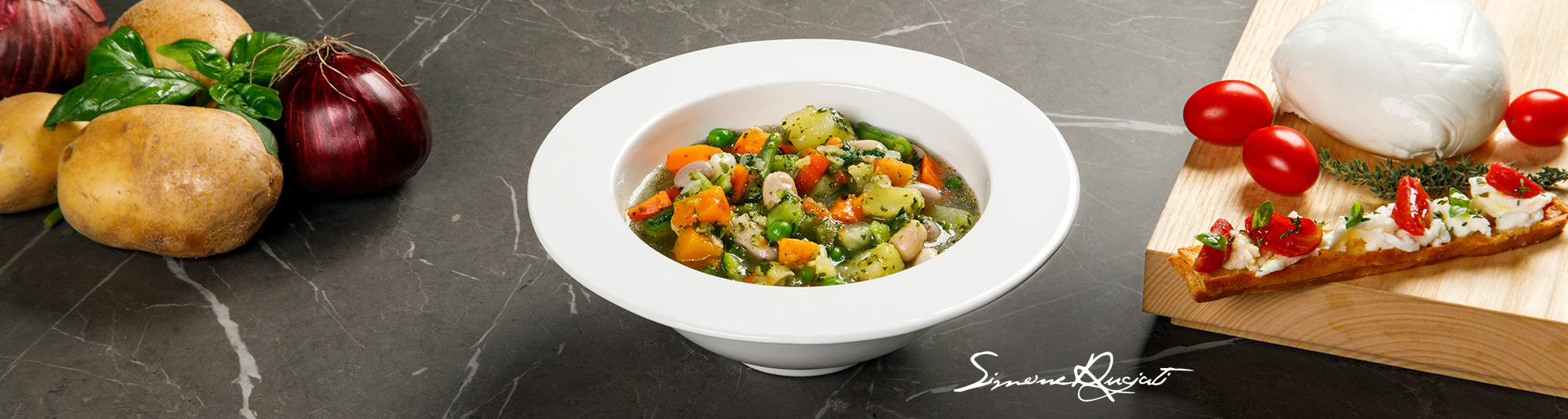 Minestrone con mozzarella di bufala e pomodoro corbarino - Ricette Findus