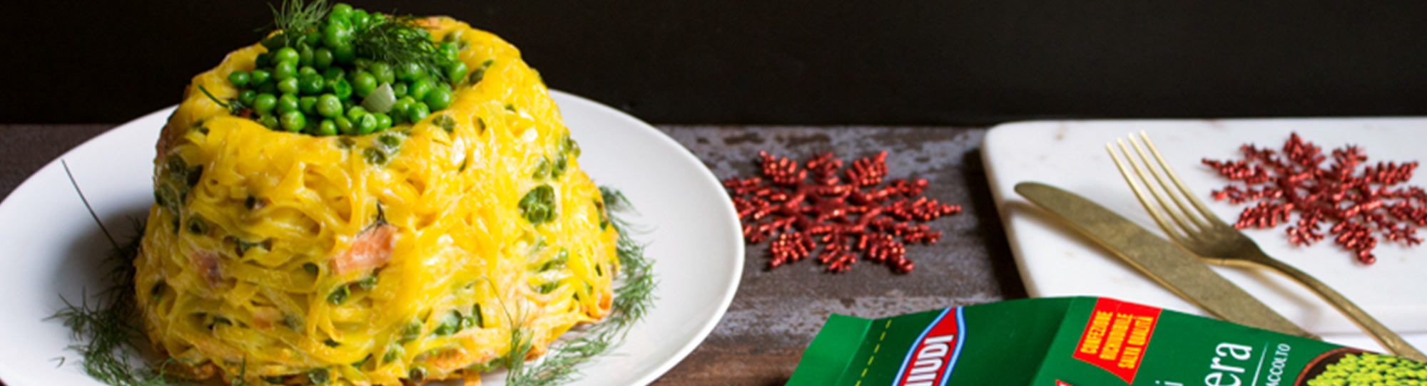 Timballo di Tagliatelle al Salmone e Piselli - Ricette Findus