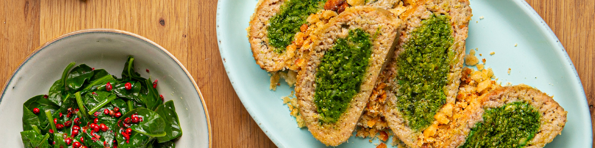 Polpettone agli Spinaci Primavera con crosta di pane raffermo